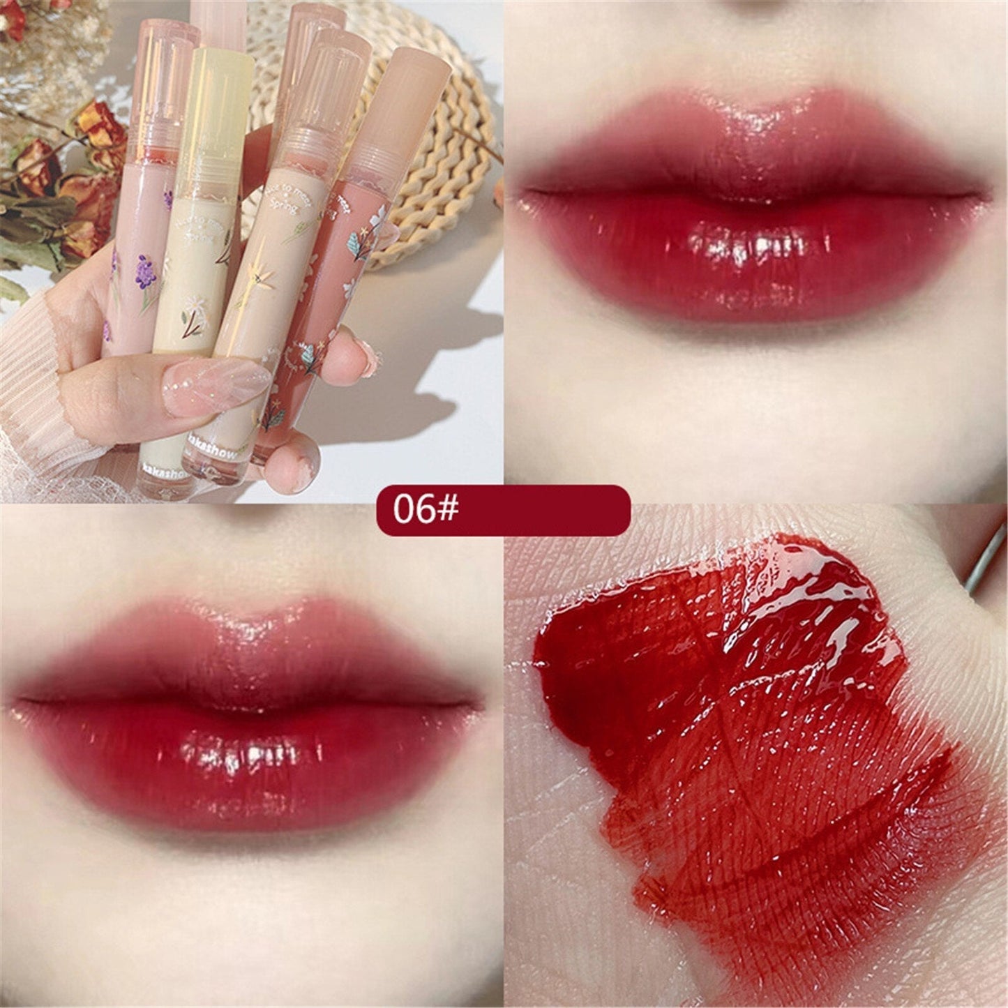 Grapefruit ColorsGlossy Lip Glaze Mirror Moisturizing Lip Glaze Water Mist Lipstick